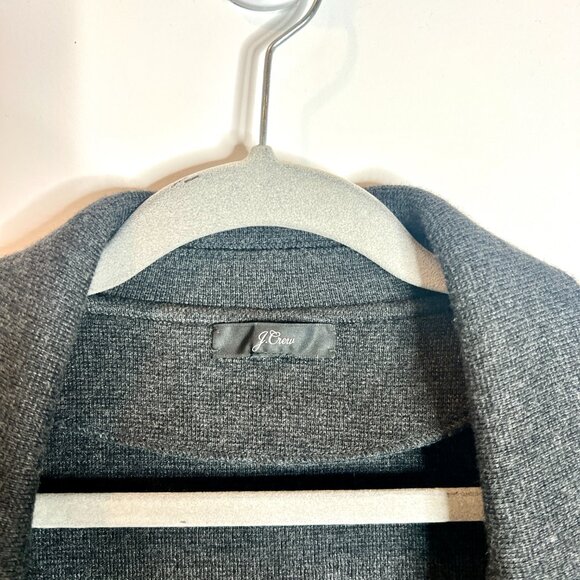 J. Crew Dark Charcoal Gray Merino Wool Sweater Blazer Pocket Academia Preppy XL - Picture 2 of 3